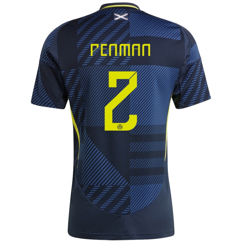 Homem Camisola Escócia Callum Penman #2 Azul Escuro Principal 24-26 Camisa Brasil