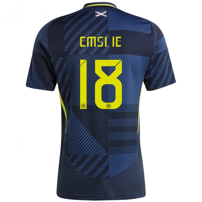 Homem Camisola Escócia Claire Emslie #18 Azul Escuro Principal 24-26 Camisa Brasil