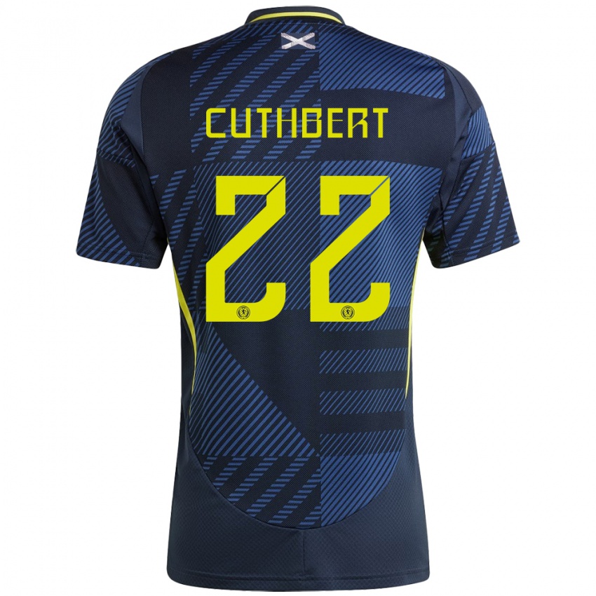 Homem Camisola Escócia Erin Cuthbert #22 Azul Escuro Principal 24-26 Camisa Brasil