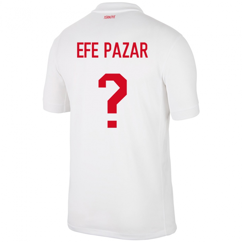 Homem Camisola Turquia Alper Efe Pazar #0 Branco Principal 24-26 Camisa Brasil