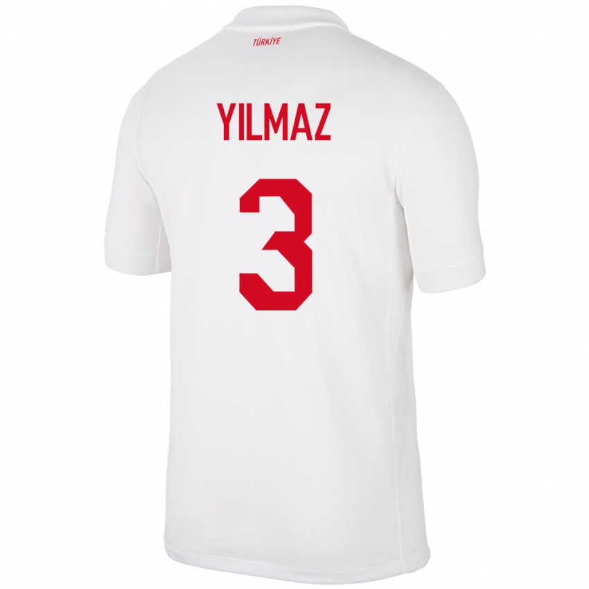 Homem Camisola Turquia Berkay Yılmaz #3 Branco Principal 24-26 Camisa Brasil