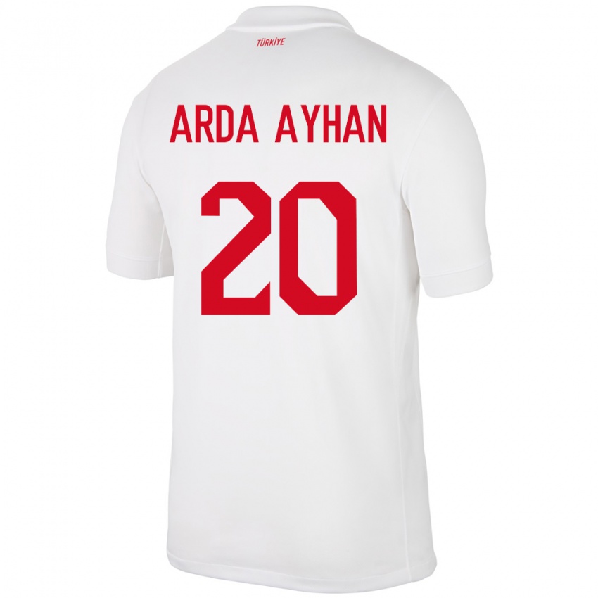 Homem Camisola Turquia Murat Arda Ayhan #20 Branco Principal 24-26 Camisa Brasil