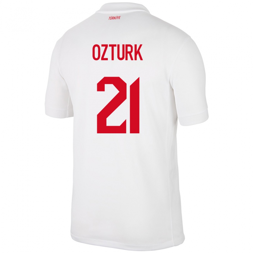 Homem Camisola Turquia Melike Öztürk #21 Branco Principal 24-26 Camisa Brasil