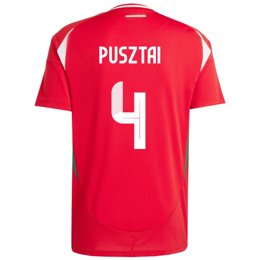 Homem Camisola Hungria Sára Pusztai #4 Vermelho Principal 24-26 Camisa Brasil