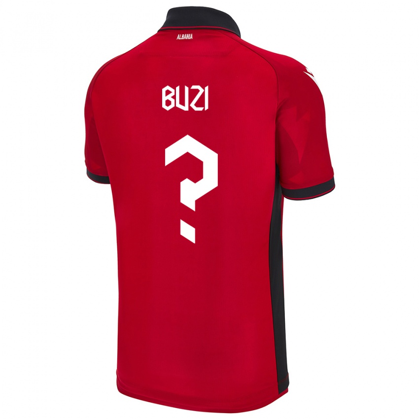 Homem Camisola Albânia Luis Buzi #0 Vermelho Principal 24-26 Camisa Brasil