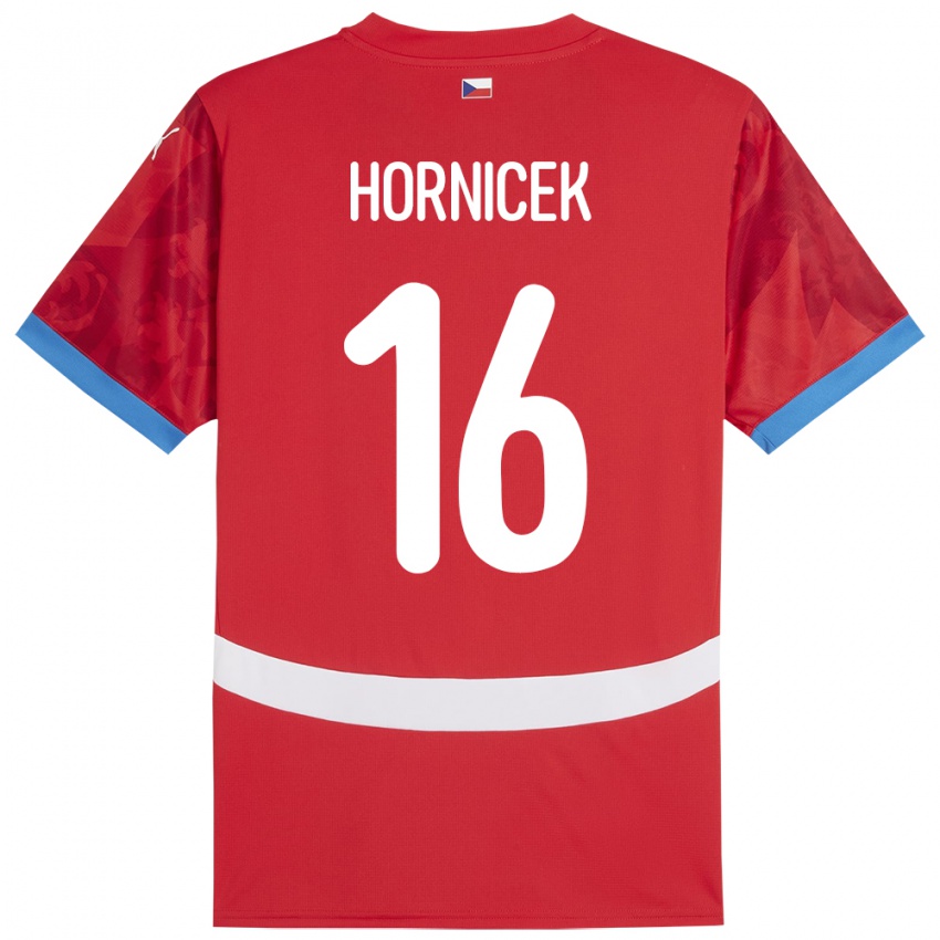 Homem Camisola República Checa Lukas Hornicek #16 Vermelho Principal 24-26 Camisa Brasil