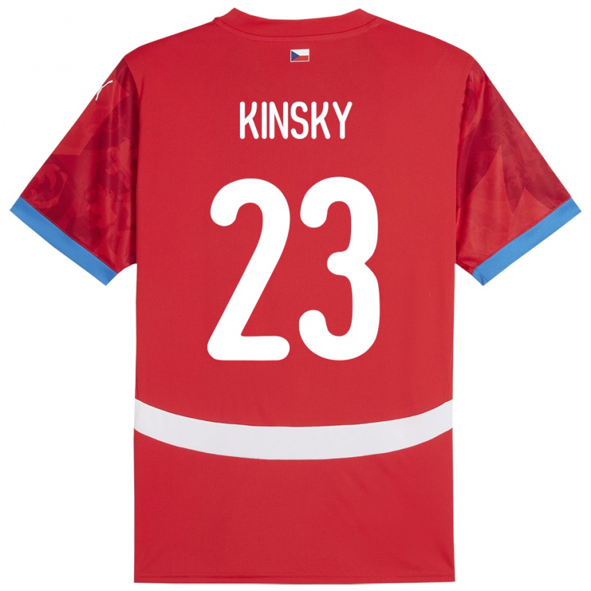 Homem Camisola República Checa Antonin Kinsky #23 Vermelho Principal 24-26 Camisa Brasil