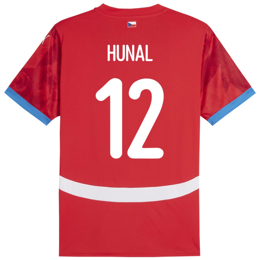 Homem Camisola República Checa Eric Hunal #12 Vermelho Principal 24-26 Camisa Brasil