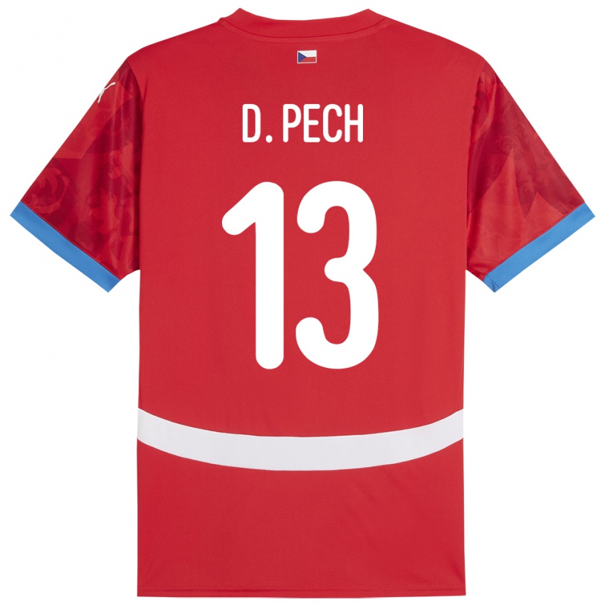 Homem Camisola República Checa Dominik Pech #13 Vermelho Principal 24-26 Camisa Brasil