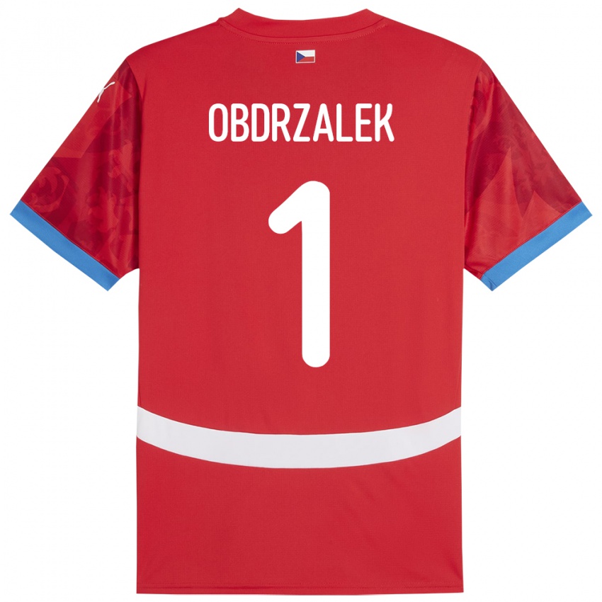 Homem Camisola República Checa Marek Obdrzalek #1 Vermelho Principal 24-26 Camisa Brasil