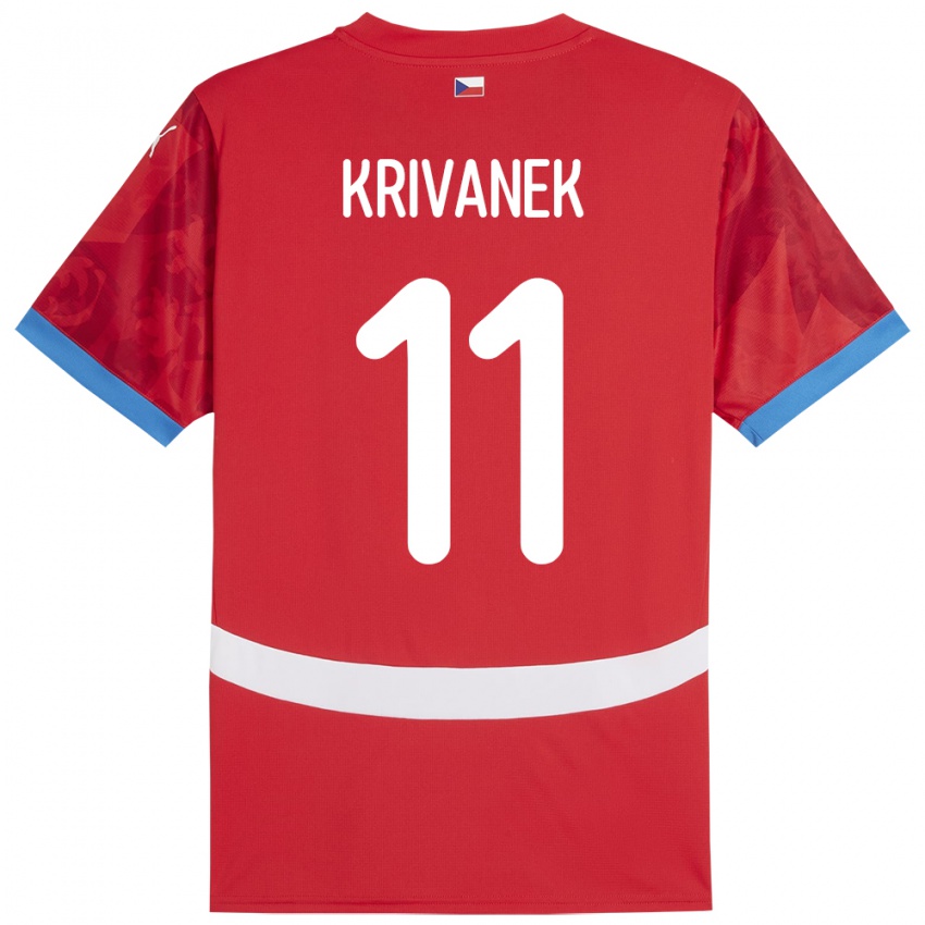 Homem Camisola República Checa Jan Krivanek #11 Vermelho Principal 24-26 Camisa Brasil