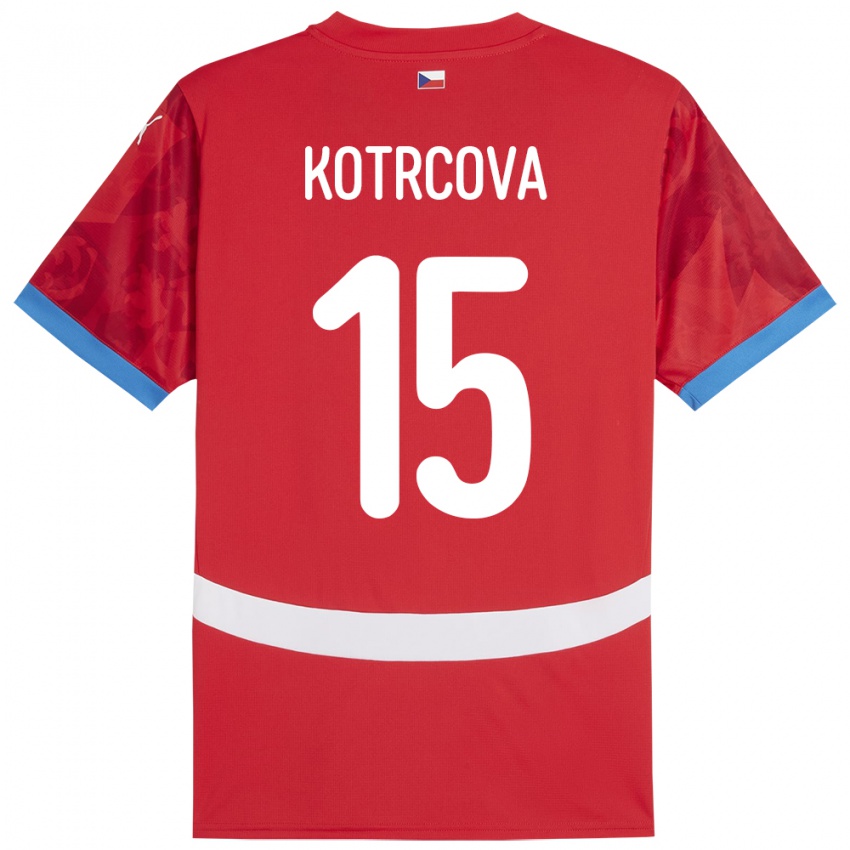 Homem Camisola República Checa Kateřina Kotrčová #15 Vermelho Principal 24-26 Camisa Brasil