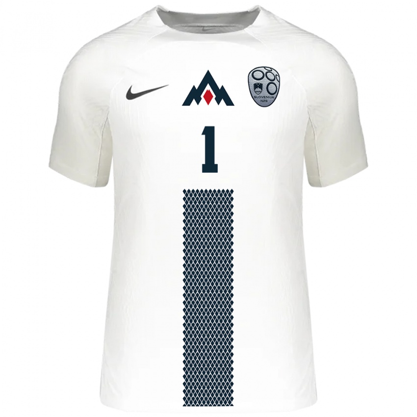 Homem Camisola Eslovênia Jan Oblak #1 Branco Principal 24-26 Camisa Brasil