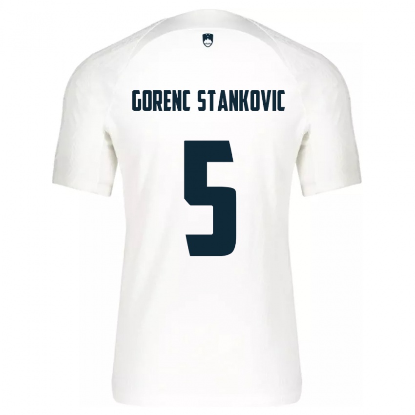 Homem Camisola Eslovênia Jon Gorenc Stankovic #5 Branco Principal 24-26 Camisa Brasil