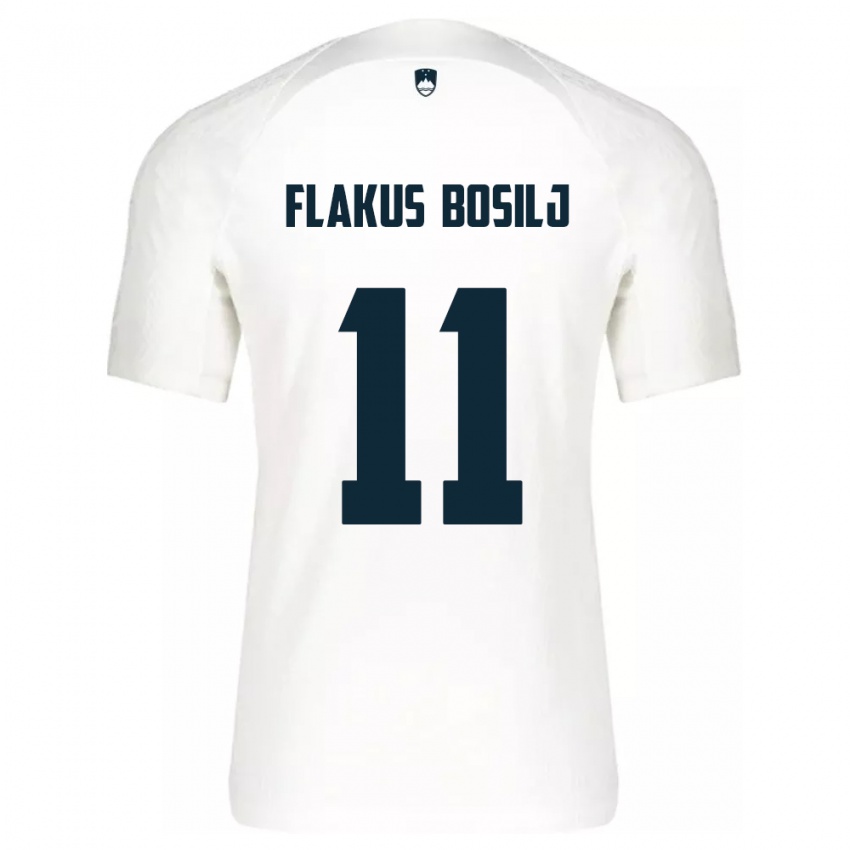 Homem Camisola Eslovênia David Flakus Bosilj #11 Branco Principal 24-26 Camisa Brasil