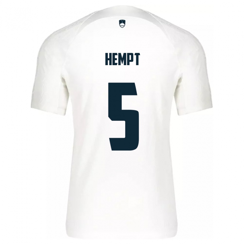 Homem Camisola Eslovênia Lukas Hempt #5 Branco Principal 24-26 Camisa Brasil