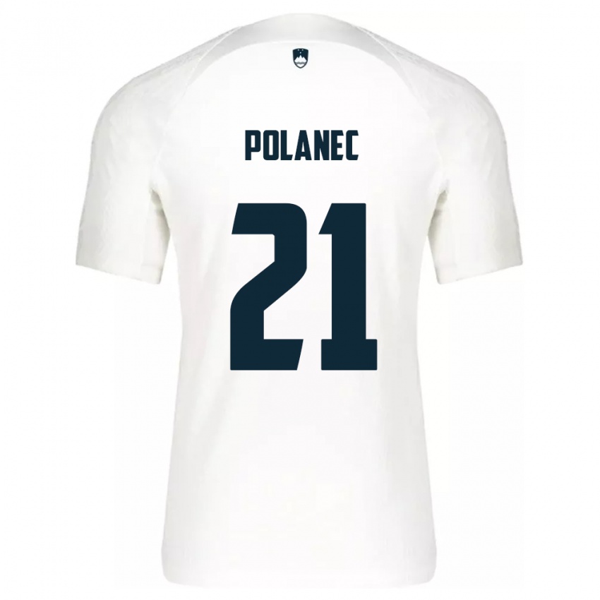 Homem Camisola Eslovênia Gaj Polanec #21 Branco Principal 24-26 Camisa Brasil