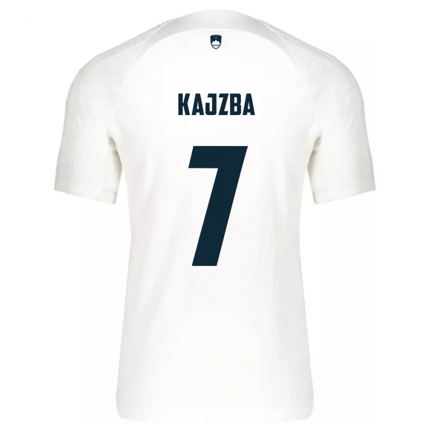 Homem Camisola Eslovênia Nina Kajzba #7 Branco Principal 24-26 Camisa Brasil