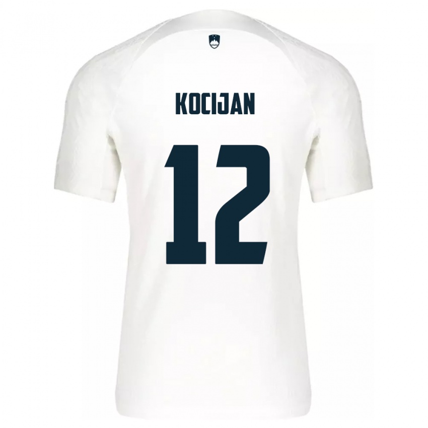 Homem Camisola Eslovênia Iva Kocijan #12 Branco Principal 24-26 Camisa Brasil