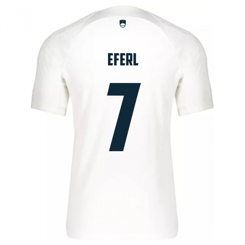 Homem Camisola Eslovênia Anja Eferl #7 Branco Principal 24-26 Camisa Brasil