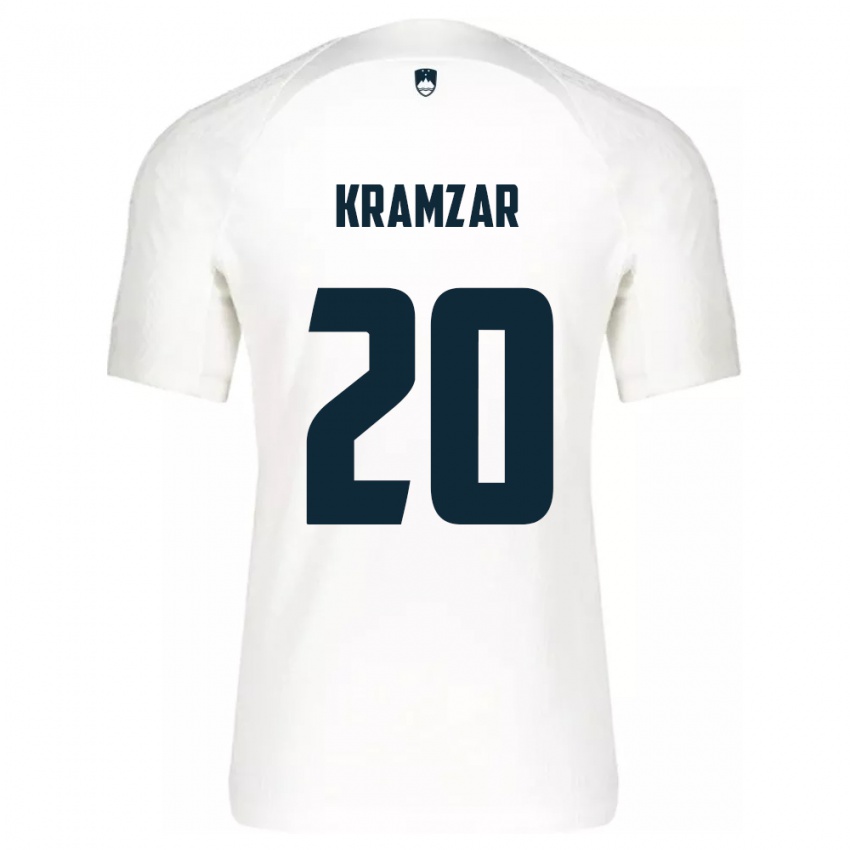 Homem Camisola Eslovênia Zara Kramžar #20 Branco Principal 24-26 Camisa Brasil