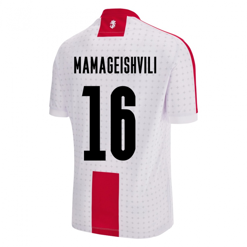 Homem Camisola Geórgia Gizo Mamageishvili #16 Branco Principal 24-26 Camisa Brasil