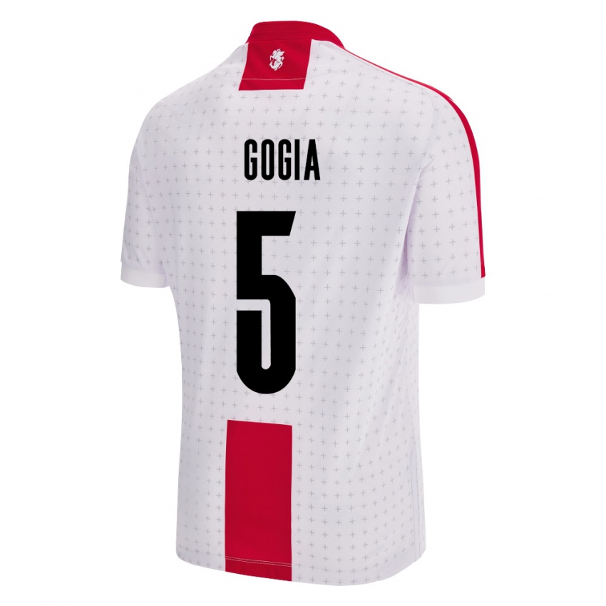 Homem Camisola Geórgia Gigi Gogia #5 Branco Principal 24-26 Camisa Brasil