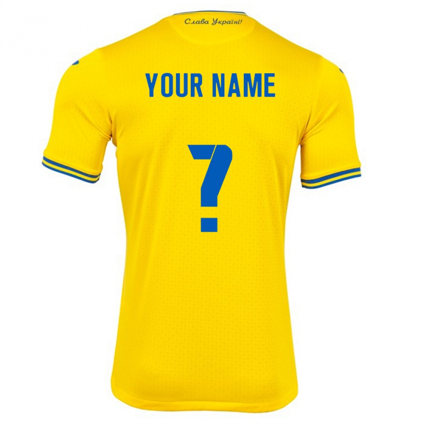 Homem Camisola Ucrânia Seu Nome #0 Amarelo Principal 24-26 Camisa Brasil