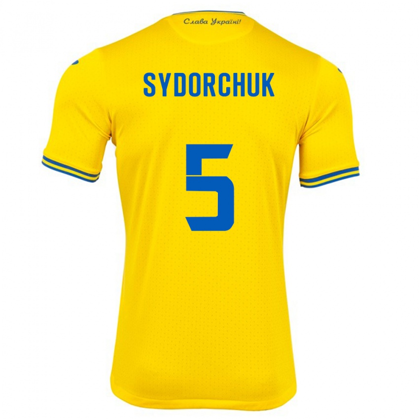 Homem Camisola Ucrânia Sergiy Sydorchuk #5 Amarelo Principal 24-26 Camisa Brasil