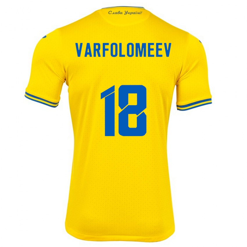 Homem Camisola Ucrânia Ivan Varfolomeev #18 Amarelo Principal 24-26 Camisa Brasil