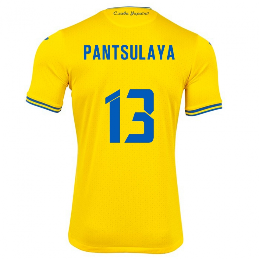 Homem Camisola Ucrânia Natiya Pantsulaya #13 Amarelo Principal 24-26 Camisa Brasil