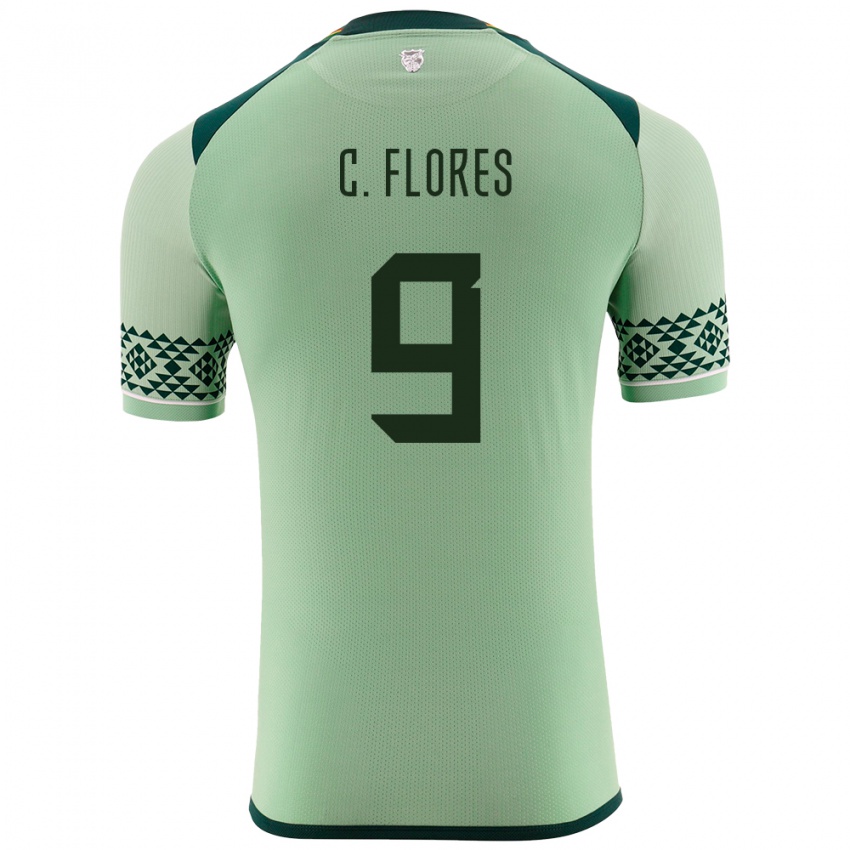 Homem Camisola Bolívia Cesar Flores #9 Luz Verde Principal 24-26 Camisa Brasil