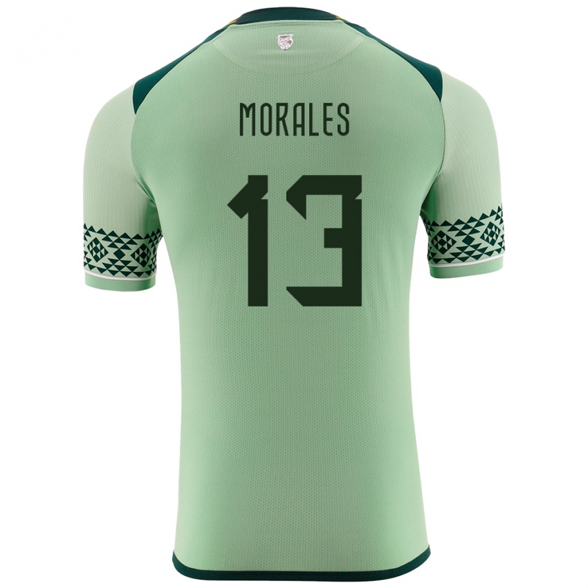 Homem Camisola Bolívia Ericka Morales #13 Luz Verde Principal 24-26 Camisa Brasil