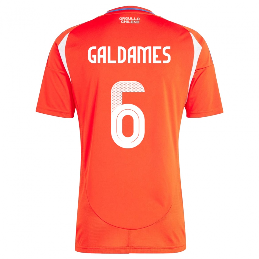 Homem Camisola Chile Thomas Galdames #6 Vermelho Principal 24-26 Camisa Brasil