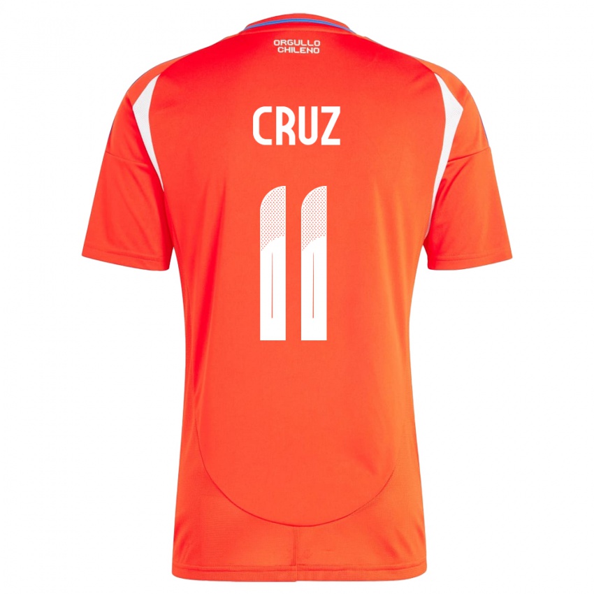 Homem Camisola Chile Joan Cruz #11 Vermelho Principal 24-26 Camisa Brasil