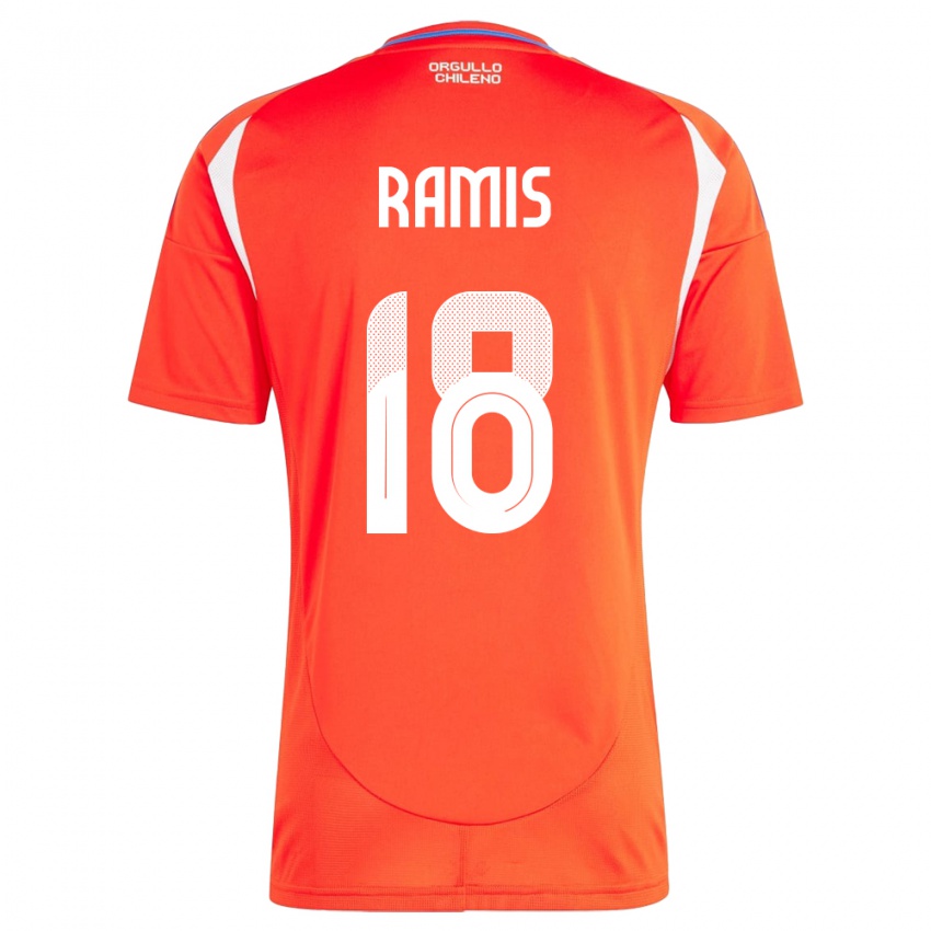 Homem Camisola Chile Oliver Ramis #18 Vermelho Principal 24-26 Camisa Brasil