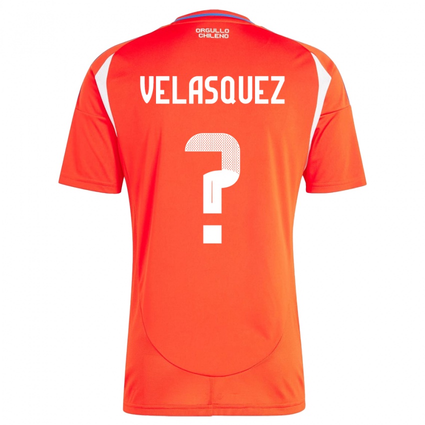 Homem Camisola Chile Milovan Velásquez #0 Vermelho Principal 24-26 Camisa Brasil