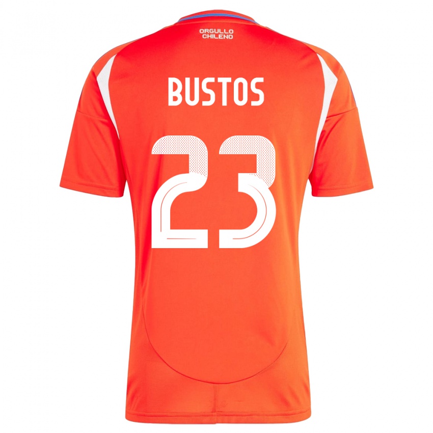 Homem Camisola Chile Ignacia Bustos #23 Vermelho Principal 24-26 Camisa Brasil