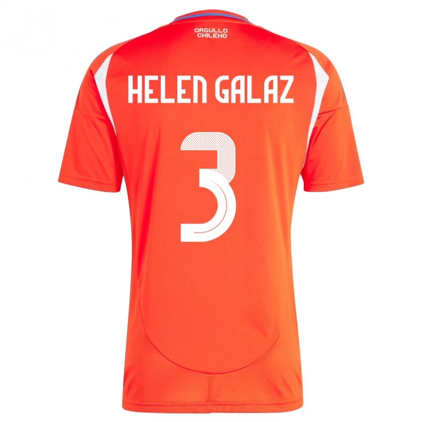 Homem Camisola Chile Su Helen Galaz #3 Vermelho Principal 24-26 Camisa Brasil