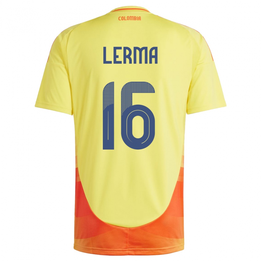 Homem Camisola Colômbia Jefferson Lerma #16 Amarelo Principal 24-26 Camisa Brasil