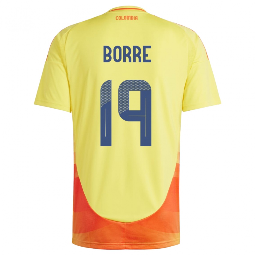 Homem Camisola Colômbia Rafael Borré #19 Amarelo Principal 24-26 Camisa Brasil