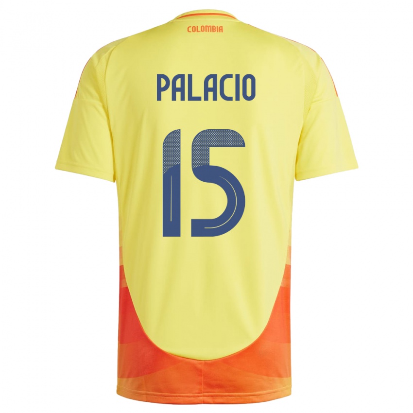 Homem Camisola Colômbia Nelson Palacio #15 Amarelo Principal 24-26 Camisa Brasil