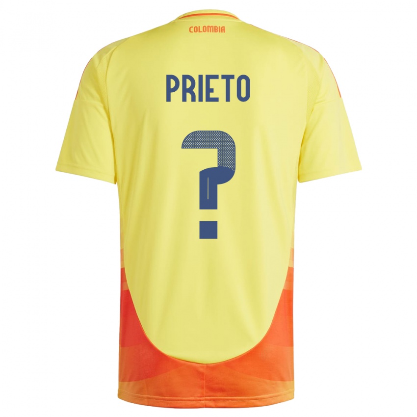 Homem Camisola Colômbia Dylan Prieto #0 Amarelo Principal 24-26 Camisa Brasil