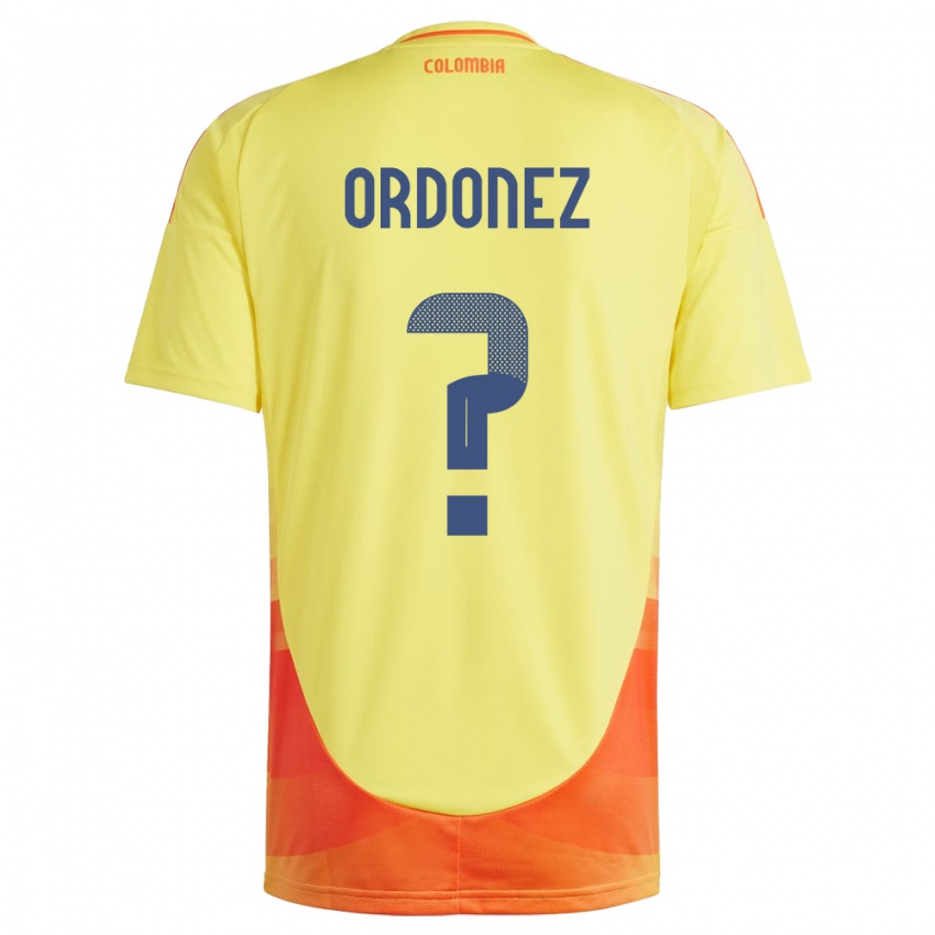 Homem Camisola Colômbia Willian Ordóñez #0 Amarelo Principal 24-26 Camisa Brasil