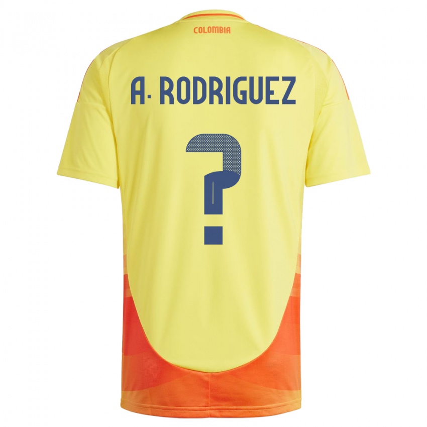 Homem Camisola Colômbia Andrés Rodríguez #0 Amarelo Principal 24-26 Camisa Brasil