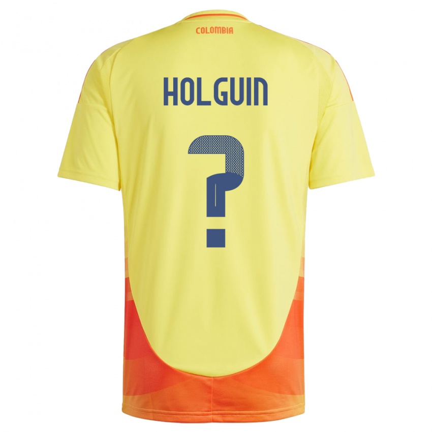 Homem Camisola Colômbia Juan Holguín #0 Amarelo Principal 24-26 Camisa Brasil