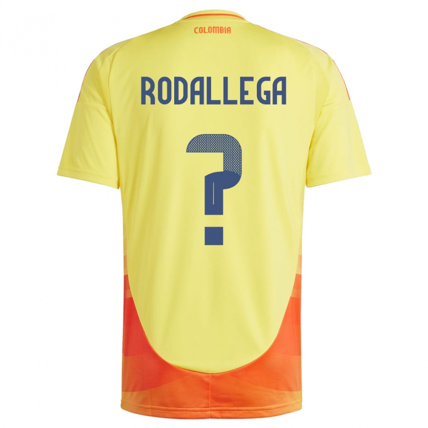 Homem Camisola Colômbia Johan Rodallega #0 Amarelo Principal 24-26 Camisa Brasil