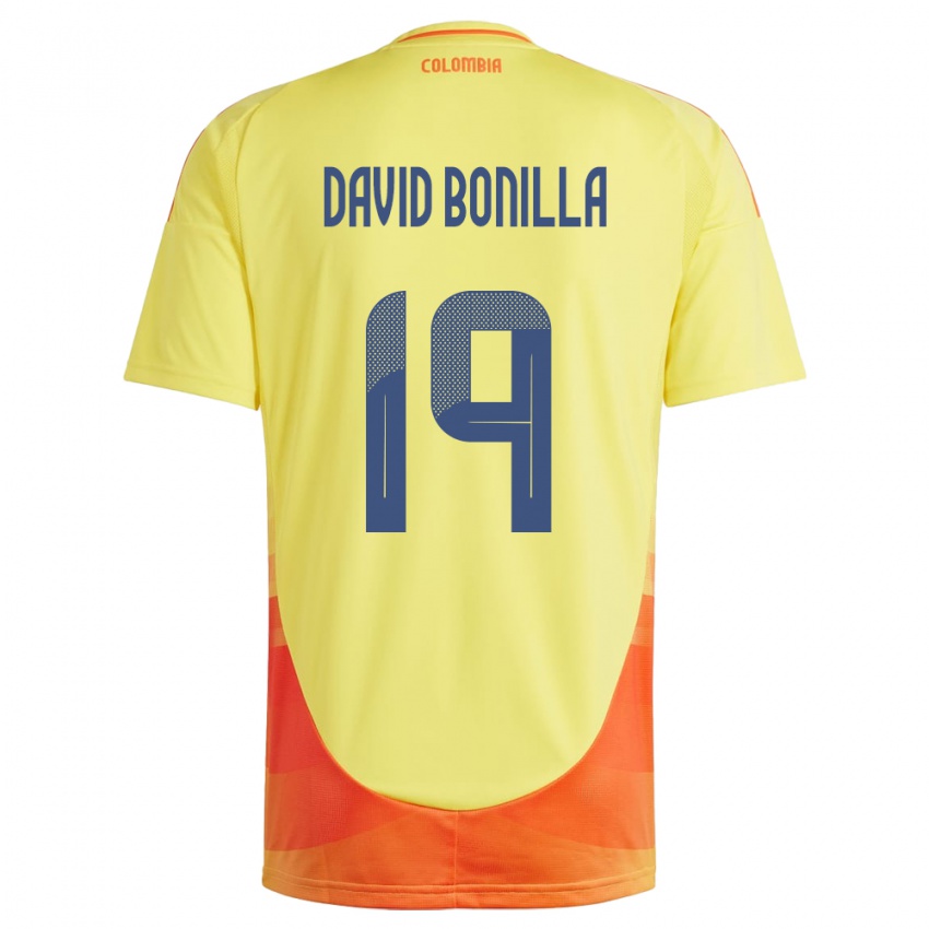 Homem Camisola Colômbia Juan David Bonilla #19 Amarelo Principal 24-26 Camisa Brasil