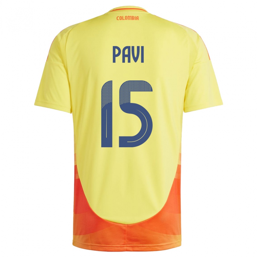 Homem Camisola Colômbia Manuela Paví #15 Amarelo Principal 24-26 Camisa Brasil