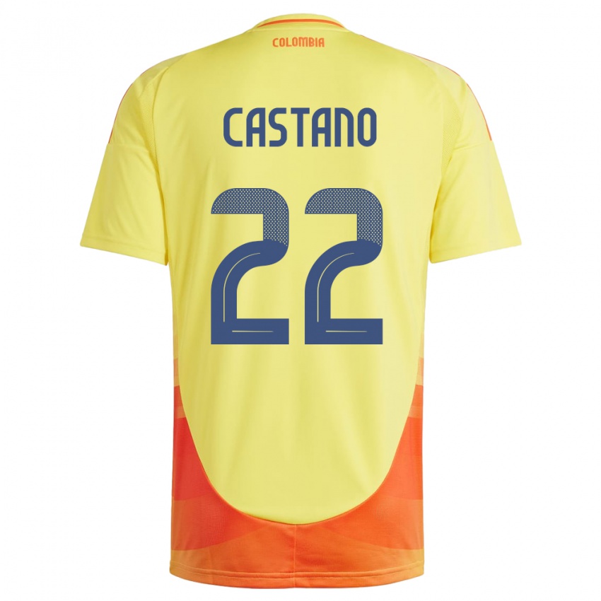 Homem Camisola Colômbia Stefany Castaño #22 Amarelo Principal 24-26 Camisa Brasil